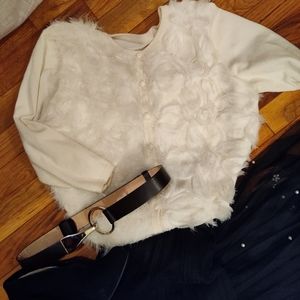 Cute, fun frayed-edge embellished cardigan